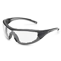 Gateway Safety 21GB80 Swap Wraparound Hybrid Eye Safety Glasses/Goggles, Clear Lens, Black Frame with Foam Edge