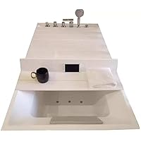 Bathtub Tray White Bathtub Dust Board Multi-Function PVC Storage Stand Thicker Can Place Toiletries (Color : White, Size : 131x80x0.6cm)