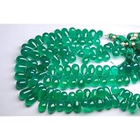 30 Pcs,Super Finest,Green Onyx Smooth Drops Briolettes,10-12mm Large Size Code-HIGH-65450