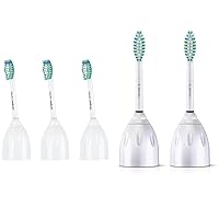 Genuine E-Series Replacement Toothbrush Heads, 3 Brush Heads, White, HX7023/30 & Genuine E-Series Replacement Toothbrush Heads, 2 Brush Heads, White, HX7022/66