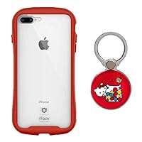 iFace x Sanrio Universal Smartphone Ring Holder (Hello Kitty - Gumball) + Reflection Series iPhone 7+/8+ Tempered Glass Case (Red)