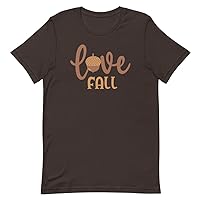 Love Fall Acorn Typography for Fall Lovers T-Shirt Available in 2XL 3XL 4XL Unisex
