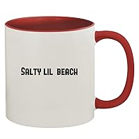 Salty Lil' Beach - 11oz Ceramic Colored Inside & Handle Coffee Mug, Red