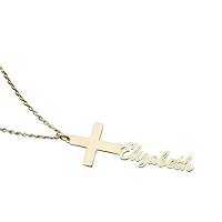Custom Name Necklace Pendant Cross Stainless Steel Cut Personalized Christian Nameplate Jewelry