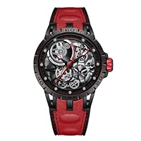 LM Automatic Steel Watches Skeleton Dial Top Brand Luxury Wrist Watch Leather (LM-TBR)