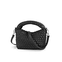 Woven Crossbody Bag Handmade Woven Leather Handbags Fashion Handbags Shoulder Bag Small Tote Bag with Detachable Strap