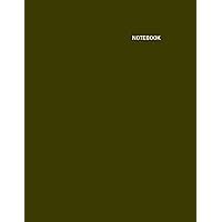 Notebook: Unlined/Unruled/Plain Notebook -- Size (8.5 x 11 inches) -- 500 Pages -- Army Green Cover