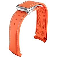 20mm 22mm Curved End Rubber Watch Band for Omega Seamaster Watch Straps with Folding Buckle Luxury Bracelets Silicone Watchbands