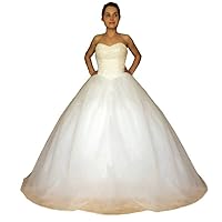 Women's Beaded Formal Ball Gown Bridal Wedding Dresses White