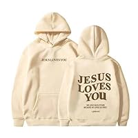 Jesus Loves You Hoodie Christian Sweatshirt Long Sleeve For Women Jesus Gifts Pullover Tops Streetwear Gift Y2k Clothes
