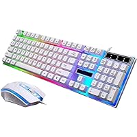 Gaming Keyboard and Mouse Combo, Wired LED Backlit Computer Keyboard, Wired Gaming Keyboard Set