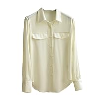 Vintage Silk Tops for Womens Summer Spring Office Lady Shirts & Blouses