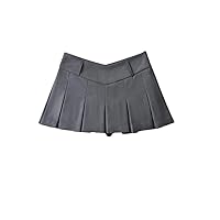 High Waist Women's A-Line Skirts Sexy gray9 Mini Skirt Female Korean Streetwear Vintage Pleated Skirt for Girls S gray9