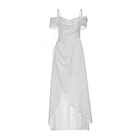 Women's Off Shoulder Sling Wedding Dress Side Opening Elegant Long Dress
