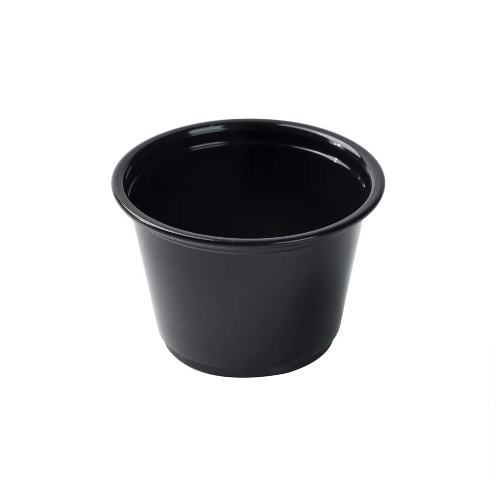 RW Base 5.5 oz Round Black Plastic Portion Cup - 3 x 3 x 2 1/4 - 2000  count box