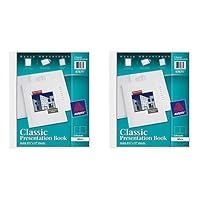 AVERY Classic Presentation Book, Clear Front Window for Title Page, 12 Non-Stick Pages, 1 White Book (47671) (Pack of 2)