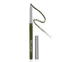 Retractable Waterproof Eyeliner, Richly Pigmented Color and Creamy, Slip Twist Up Pencil Eye Liner, Smudge Proof Long Lasting Application, All Day Wear, No Sharpener Required, Olive