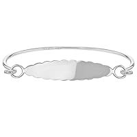 925 Sterling Silver Classic Oval ID Tag Bracelet for Toddlers & Little Girls - Cute Engravable Identification Bracelet for Young Girls - Personalized Name Plate Bracelet for Toddlers
