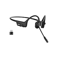 SHOKZ OpenComm2 UC - Bone Conduction Bluetooth Stereo Computer Headset with Boom Mic - USB-C Compatible with PC and Mac - Zoom Certified, with Bookmark
