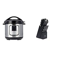 MasterChef Electric Pressure Cooker 10 in 1 Instapot Multicooker 6 Qt and MasterChef Knife Block Set of Kitchen Knives, Large 15pc Stainless Steel Cooking Knife Collection