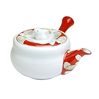 Japanese Teapot Ceramic Kyusu 7.8 fl oz Arita Imari ware Made in Japan Porcelain Tea pot for Green Tea Hana gokoro