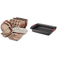Rachael Ray Cucina and Yum-o! Nonstick Bakeware Set with Cookie Sheets, Cake Pans, and More, 11 Pieces