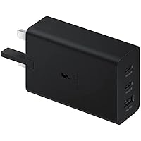 SAMSUNG 65W PD Power Adapter Trio 2 x USB C & 1 x USB A Black UK Plug - EP-T6530NBEGGB