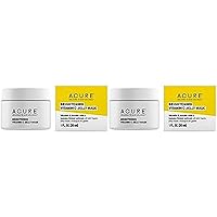 Acure Brightening Vitamin C Jelly Mask | 100% Vegan | For A Brighter Appearance | Ferulic Acid & Banana Flower Extract | All Skin Types | 1 Oz (Pack of 2)