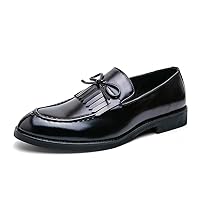 Men's Moc Toe Kiltie Bow Slip-on Loafers with Matte Finish Comfort Walking Dress Driving Moccasins Casual Boat Shoes