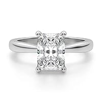 1.5 CT Radiant Cut Colorless Moissanite Engagement Ring Wedding/Bridal Rings, Diamond Ring, Anniversary Solitaire Halo Accented Promise Vintage Antique Gold Silver Rings Gift
