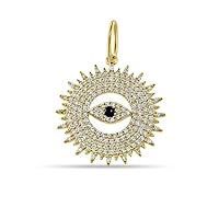 Diamond 925 Sterling Silver Charm Pendant,Beautiful Sun Eye Diamond Silver Charm,Handmade Pendant Jewelry,Gift