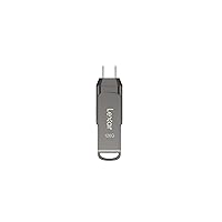 Lexar 128GB JumpDrive Dual Drive D400 USB 3.1 Type-C and Type-A Flash Drive for Storage Expansion and Backup, Up To 130MB/s Read, Metal Housing & Swivel Design, Titanium (LJDD400128G-BNQNU)