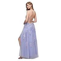 Lamya Purple Backless Evening Dresses Elegant Lace Mermaid Formal Party Gown