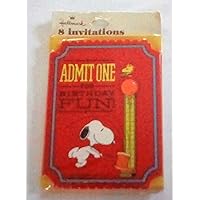 Vintage 1970's Hallmark Peanuts Snoopy - Die Cut Birthday Party Invitations