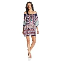 Angie Women's One Size Cold Shoulder Dress with Crochet Details