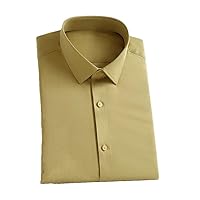 Mens Dress Shirts Long Sleeve Fiber Button Down Shirt Men Casual Slim Fit Shirt Male