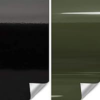 Gloss Black and Military Green Bundle 2 Rolls of (1ft x 5ft) Automotive Vinyl Wrap - M0