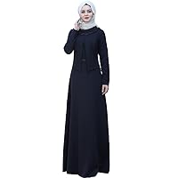 Ayliz Women's Muslim Abaya Dress Black | Hijab Ladies Long Sleeve Embroidered Evening Dresses (as1, Numeric, Numeric_10, Numeric_22, Plus, Petite, 12 US / 40 EU)