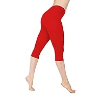 Women's High Waisted Yoga Leggings, Tummy Control Non See Through Workout Athletic Running Yoga Pants Capri Leggings