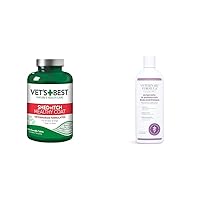 Vet's Best Healthy Coat Shed & Itch Relief Dog Supplements | Relieve Dogs Skin Irritation & Veterinary Formula Clinical Care Antiparasitic & Antiseborrheic Medicated Dog Shampoo