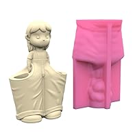 Planter Molds, Pants Girl Pen Holder Flower Pot Silicone Molds Table Ornament Mould Plaster Making Tool Epoxy Resin Molds Easy to Clea