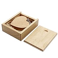 Heart-Shaped Wood 2.0/3.0 USB Flash Drive USB Disk Memory Stick with Wooden (3.0/128GB, Maple)