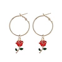 Indian Traditional with Bollywood Style Touch Bali Style Hanging Rose Earrings for Girls By Indian Collectible