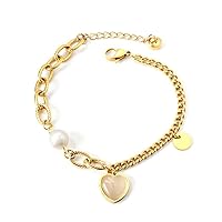 Felsen Mart Bracelet for Women's and Girls | Fashion Multicolor | Heart Shaped Gold Plated Toned Bracelet | Birthday Gift for Girls and Women