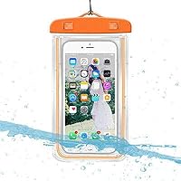 2 Pack Waterproof Phone Case Waterproof Underwater Phone Pouch Bag P (Purple), Orange