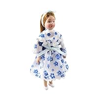 Melody Jane Dolls Houses Modern Little Girl in Party Dress 1:12 Scale Porcelain People