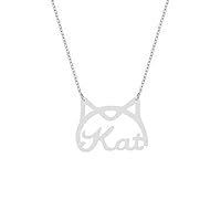 Personality Cute Cat Custom Name Necklace Initial Letters Hollow Animal Elments Pendant Jewelry
