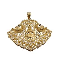 Vintage Luxury Cubic Zircon Pendant, Handmade Gold Plated Pendant, Sterling Silver Pendant For Men & Women, Shiny Zircon Pendant For Gift