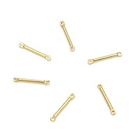 200pcs Adabele Raw Brass 2-Hole Bar Link 10mm Geometric Component Connector (1mm Hole) No Plated/Coated for Jewelry Craft Making CX-E3
