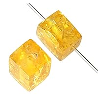 8 inch Strand 16mm Square Cube Crackle Transparent Amber Jewelry Making Acrylic Plastic Beads